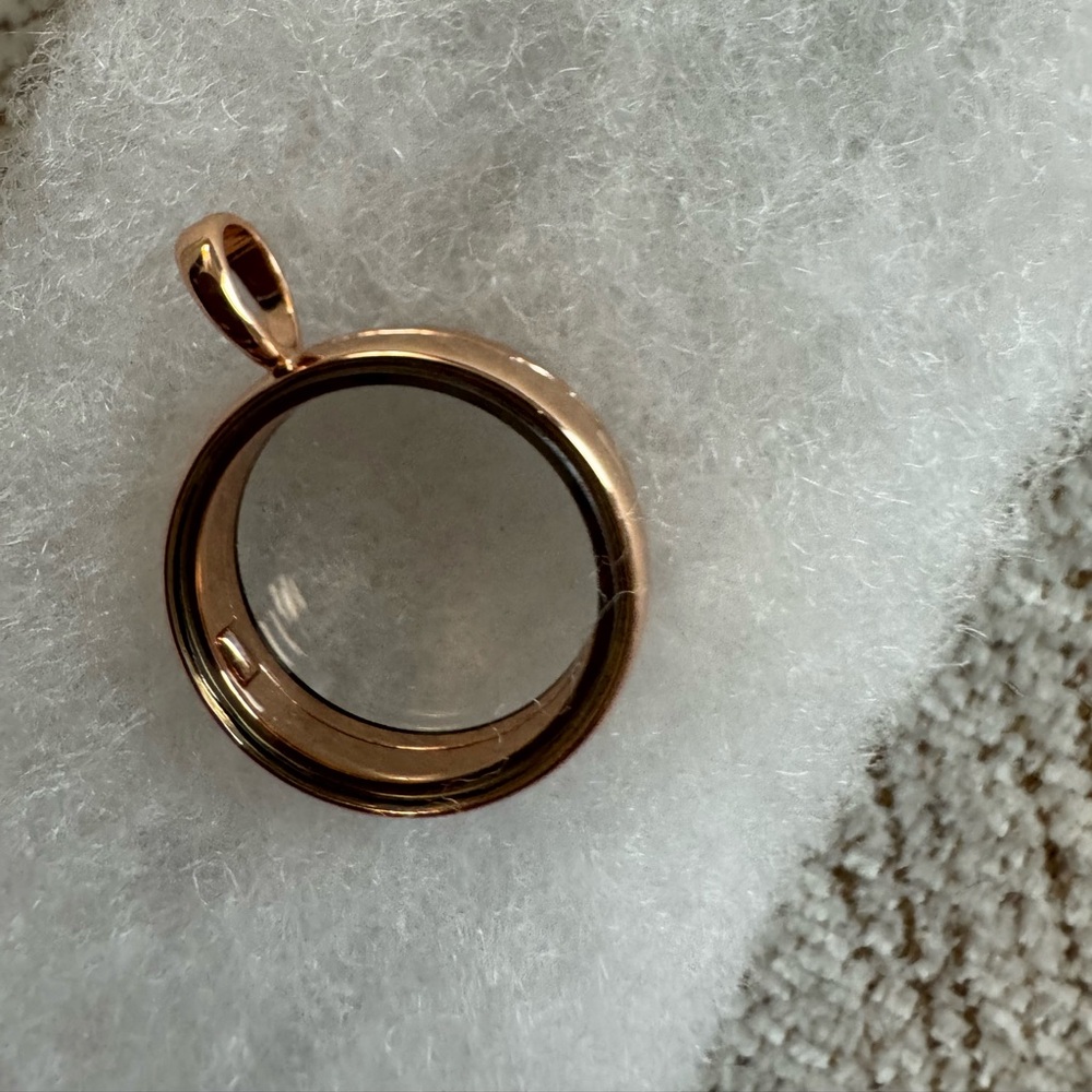 Origami Owl Elegant Rose Gold-Tone Locket Pendant with Chain